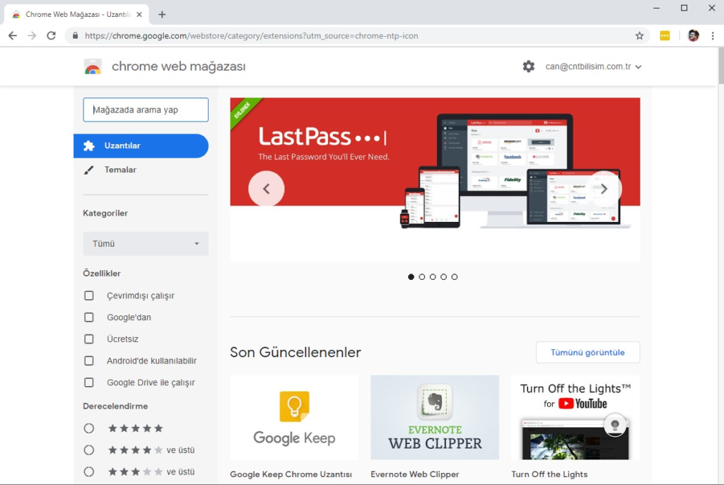 Google Chrome Web Magazasi
